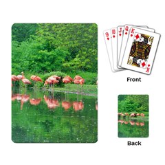 Flamingo Birds At Lake Playing Cards Single Design by yoursparklingshop