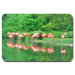 Flamingo Birds At Lake Large Door Mat