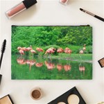 Flamingo Birds at lake Cosmetic Bag (Large) Back