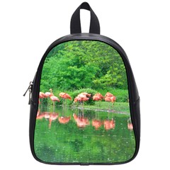 Flamingo Birds At Lake School Bag (small)