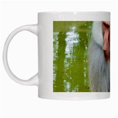 Grey Monkey Macaque White Coffee Mug by yoursparklingshop