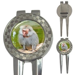 Grey Monkey Macaque Golf Pitchfork & Ball Marker