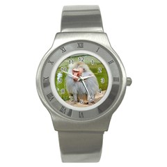 Grey Monkey Macaque Stainless Steel Watch (slim)