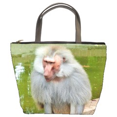 Grey Monkey Macaque Bucket Handbag by yoursparklingshop