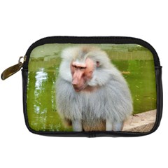 Grey Monkey Macaque Digital Camera Leather Case