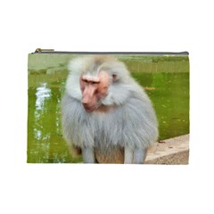 Grey Monkey Macaque Cosmetic Bag (large)