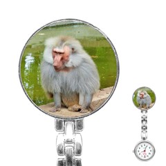 Grey Monkey Macaque Stainless Steel Nurses Watch