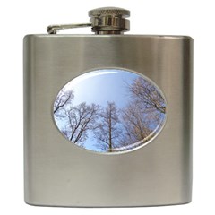 Large Trees In Sky Hip Flask