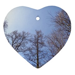 Large Trees In Sky Heart Ornament (two Sides) by yoursparklingshop