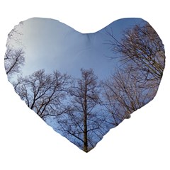 Large Trees In Sky Large 19  Premium Heart Shape Cushion