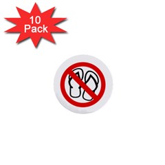 No Flip Flops Mini Buttons (10 Pack)