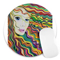 Inspirational Girl 8  Mouse Pad (round) by sjart