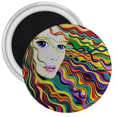 Inspirational Girl 3  Button Magnet by sjart