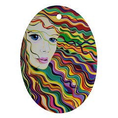 Inspirational Girl Oval Ornament (two Sides) by sjart