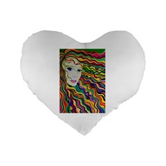 Inspirational Girl Standard 16  Premium Flano Heart Shape Cushion  by sjart