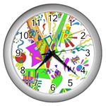 Splatter Life Wall Clock (Silver) Front