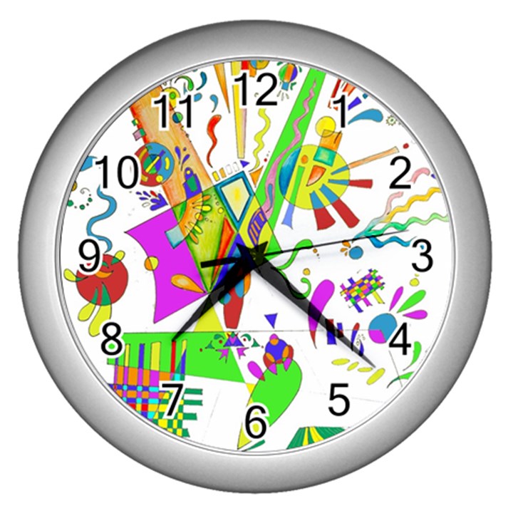 Splatter Life Wall Clock (Silver)