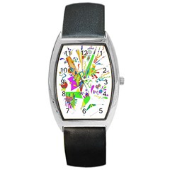 Splatter Life Tonneau Leather Watch by sjart