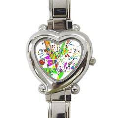 Splatter Life Heart Italian Charm Watch  by sjart