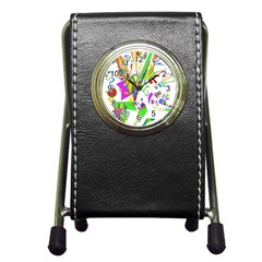 Splatter Life Stationery Holder Clock by sjart