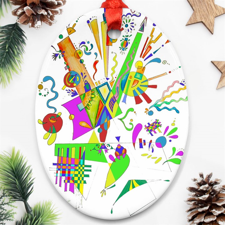 Splatter Life Oval Ornament (Two Sides)