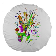 Splatter Life Large 18  Premium Round Cushion  by sjart