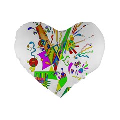 Splatter Life Standard 16  Premium Flano Heart Shape Cushion  by sjart