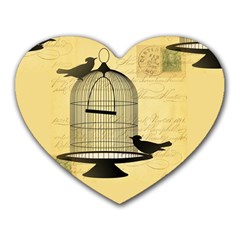 Victorian Birdcage Mouse Pad (heart) by boho