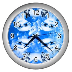 Skydivers Wall Clock (silver)