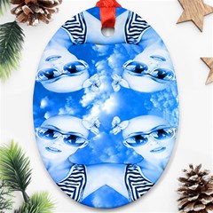 Skydivers Oval Ornament (two Sides)