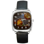 Follow your passion Square Leather Watch Front