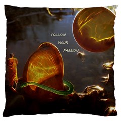 Follow Your Passion Large Cushion Case (single Sided)  by lucia