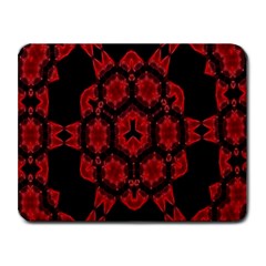 Red Alaun Crystal Mandala Small Mouse Pad (rectangle) by lucia