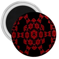 Red Alaun Crystal Mandala 3  Button Magnet by lucia