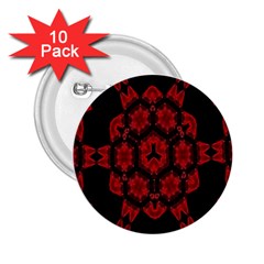 Red Alaun Crystal Mandala 2 25  Button (10 Pack)