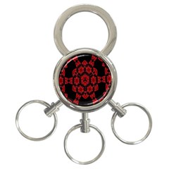 Red Alaun Crystal Mandala 3-ring Key Chain by lucia