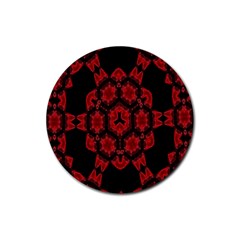 Red Alaun Crystal Mandala Drink Coasters 4 Pack (round) by lucia