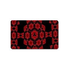 Red Alaun Crystal Mandala Magnet (name Card) by lucia