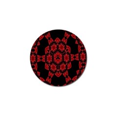 Red Alaun Crystal Mandala Golf Ball Marker by lucia