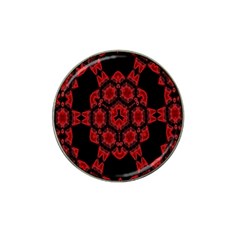 Red Alaun Crystal Mandala Golf Ball Marker 4 Pack (for Hat Clip)