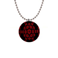 Red Alaun Crystal Mandala Button Necklace by lucia