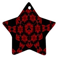 Red Alaun Crystal Mandala Star Ornament (two Sides) by lucia