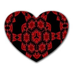 Red Alaun Crystal Mandala Mouse Pad (heart) by lucia