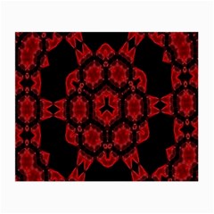 Red Alaun Crystal Mandala Glasses Cloth (small, Two Sided)