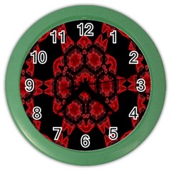 Red Alaun Crystal Mandala Wall Clock (color)