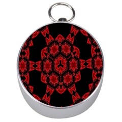 Red Alaun Crystal Mandala Silver Compass by lucia