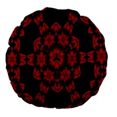 Red Alaun Crystal Mandala Large 18  Premium Flano Round Cushion 