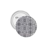 Grey White Tiles Geometry Stone Mosaic Pattern 1.75  Button Front