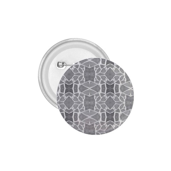 Grey White Tiles Geometry Stone Mosaic Pattern 1.75  Button