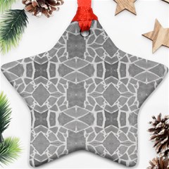 Grey White Tiles Geometry Stone Mosaic Pattern Star Ornament